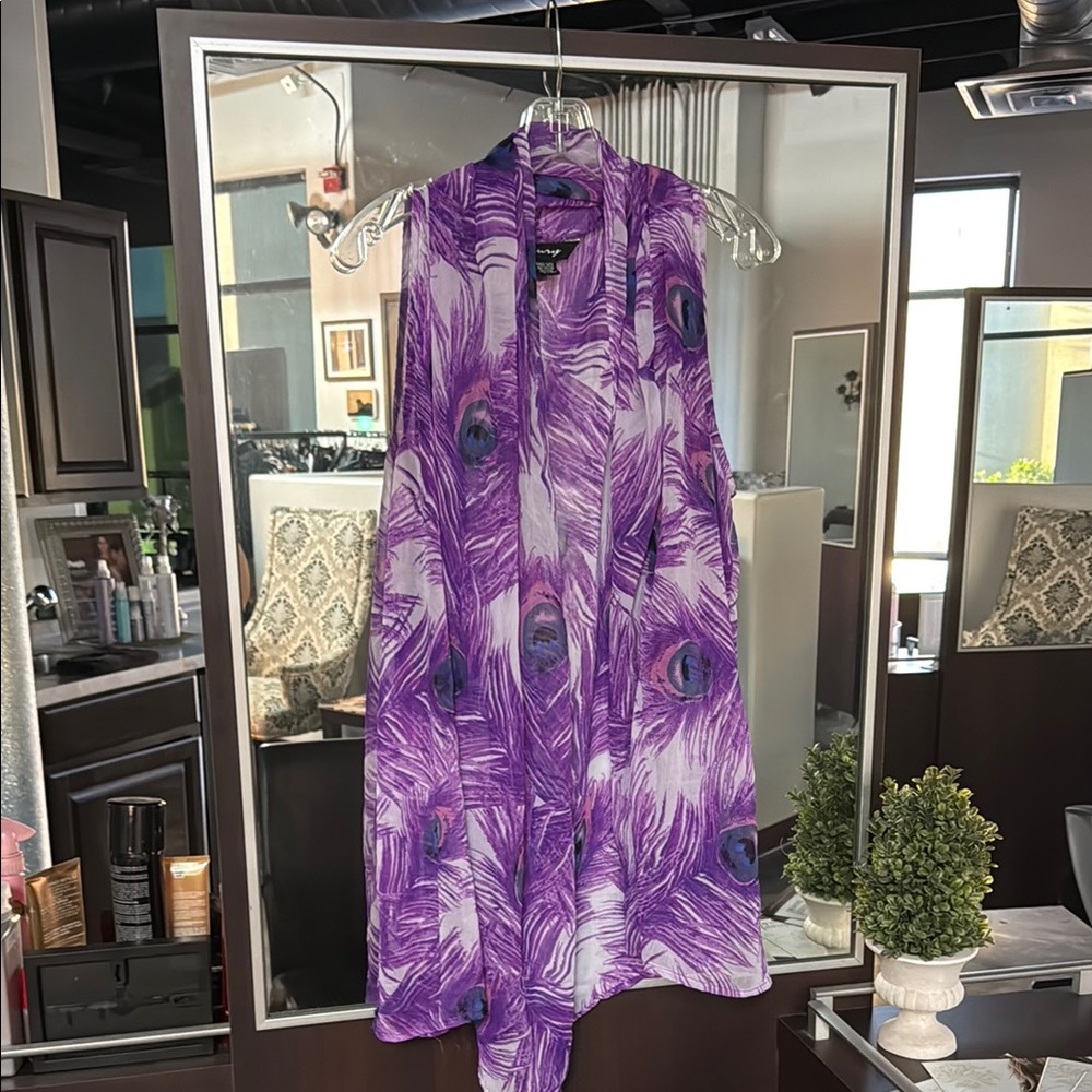 Purple Peacock Feather Swim Coverup